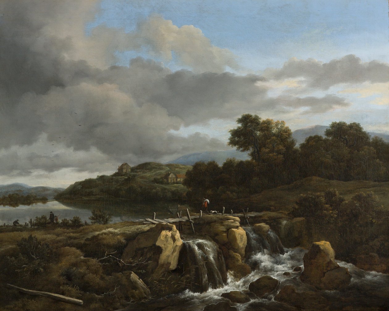 Landskab med vandfald af Jacob van Ruisdael