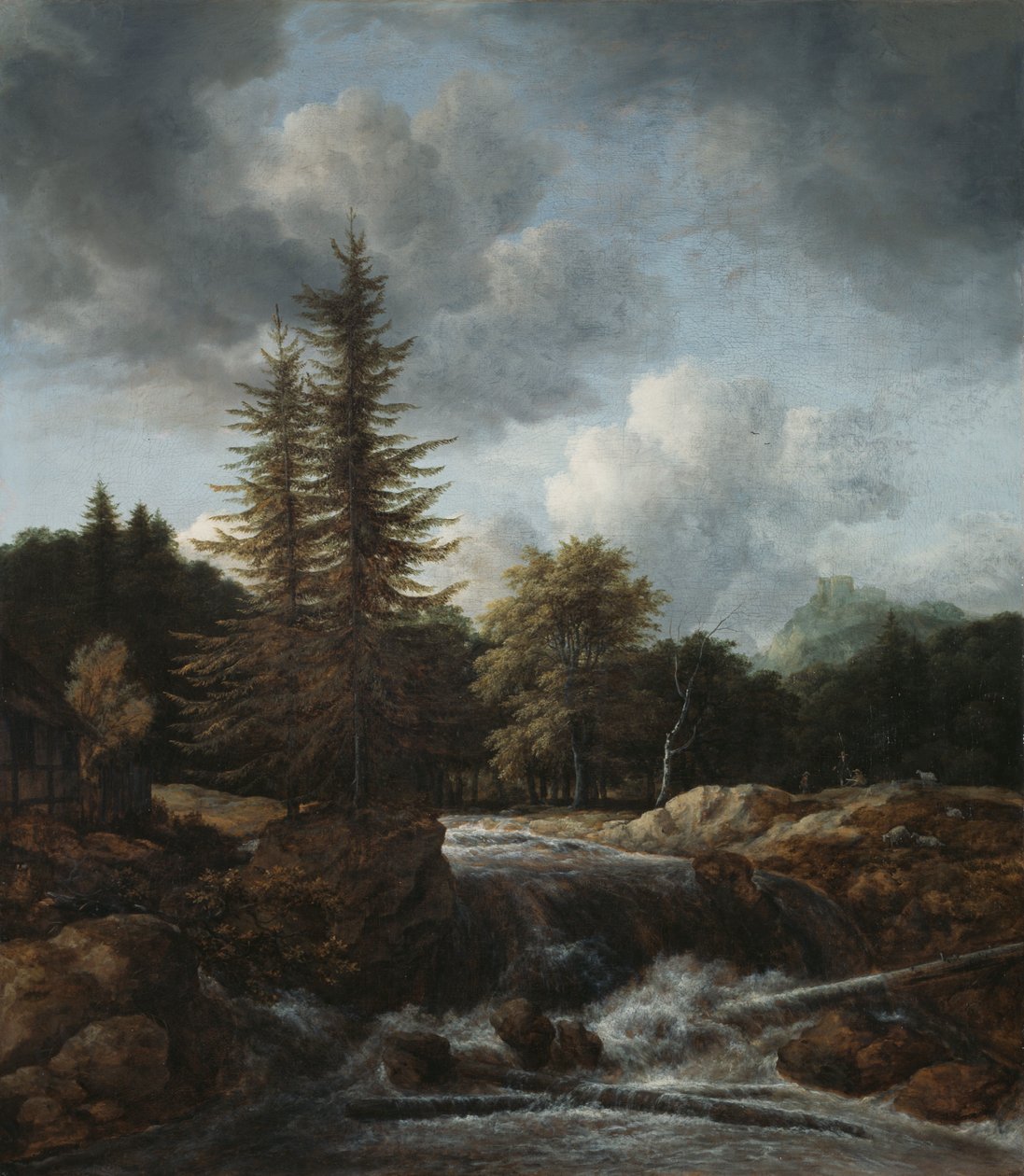 Landskab med vandfald af Jacob van Ruisdael