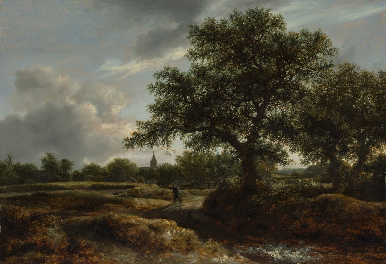 Landskab med en landsby i det fjerne, 1646. af Jacob van Ruisdael