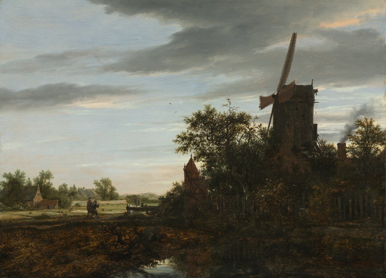 Landskab med en vindmølle af Jacob van Ruisdael