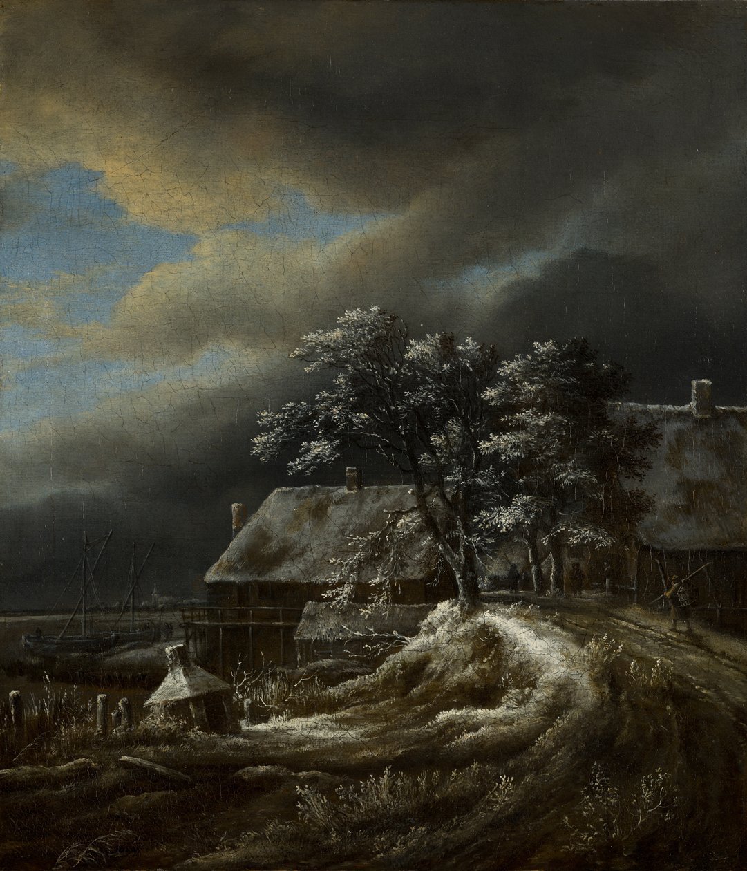 Vinterlandskab med en havn af Jacob van Ruisdael