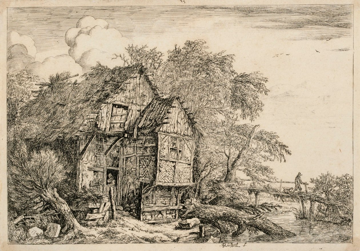 Træbro af Jacob van Ruisdael
