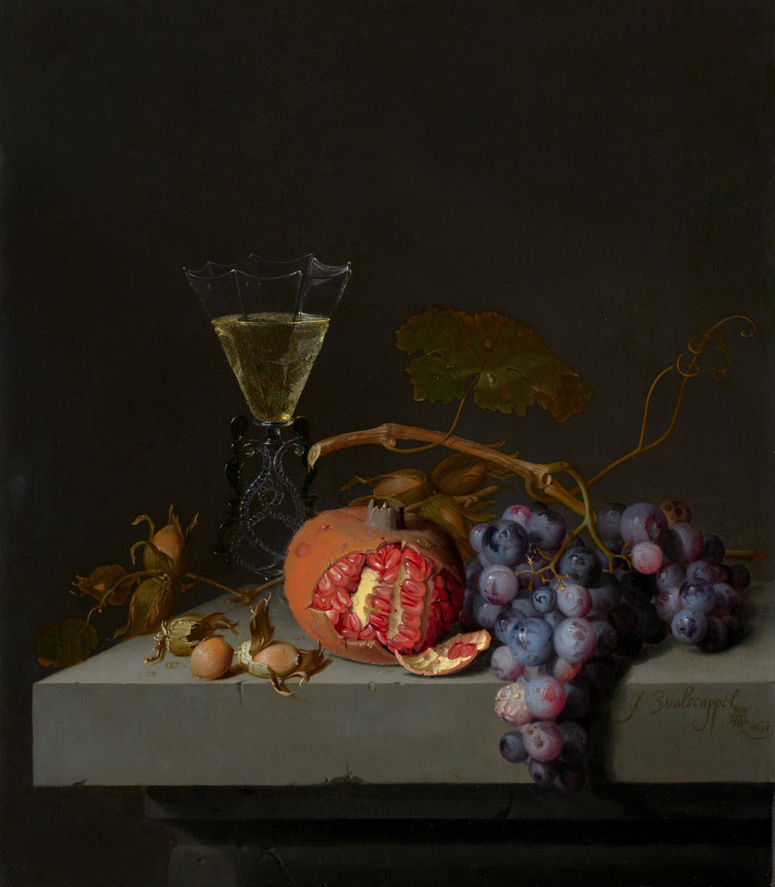 Stilleben med frugt af Jacob van Walscapelle