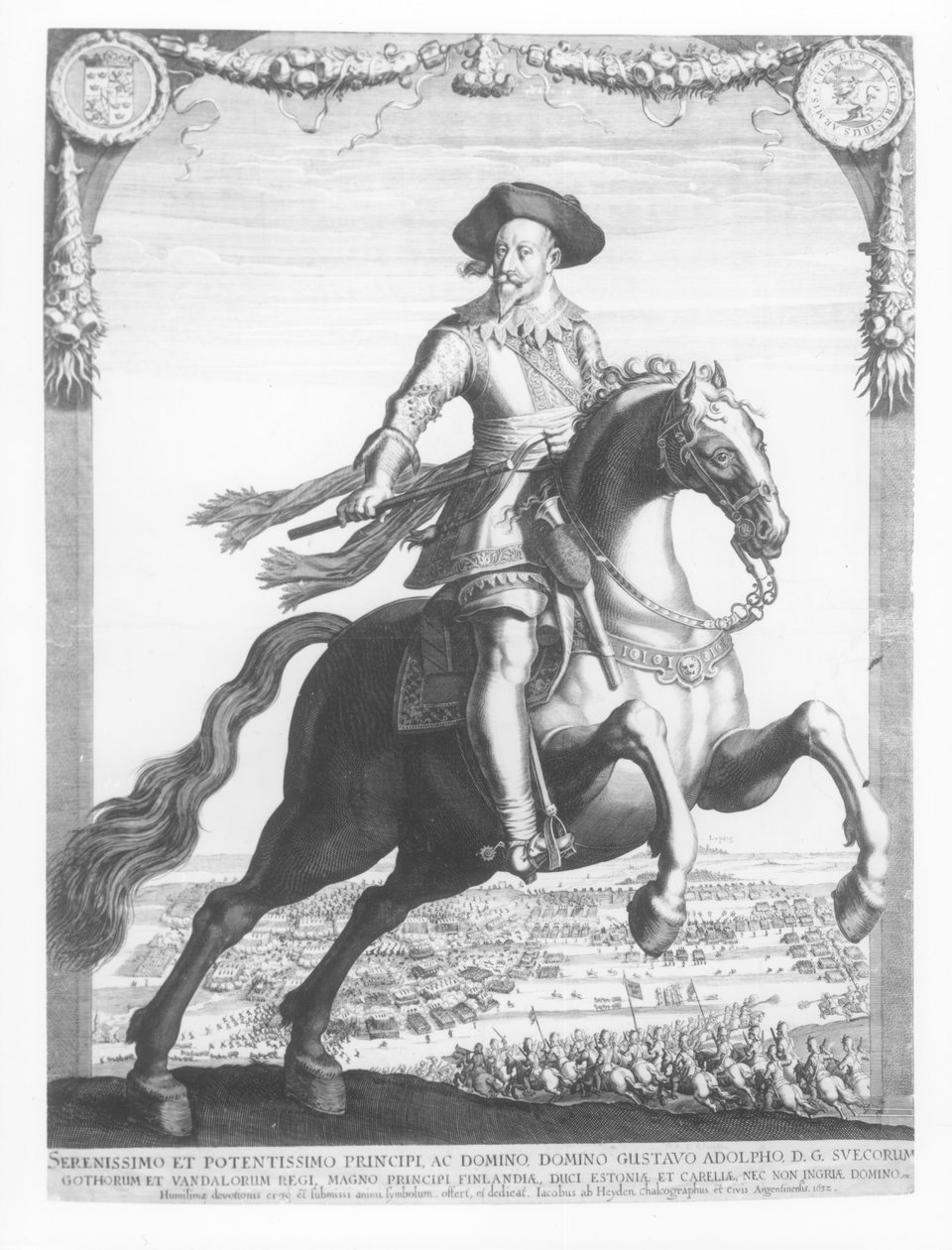 Gustavus Adolphus II, konge af Sverige, til hest, 1632 af Jacob van der Heyden