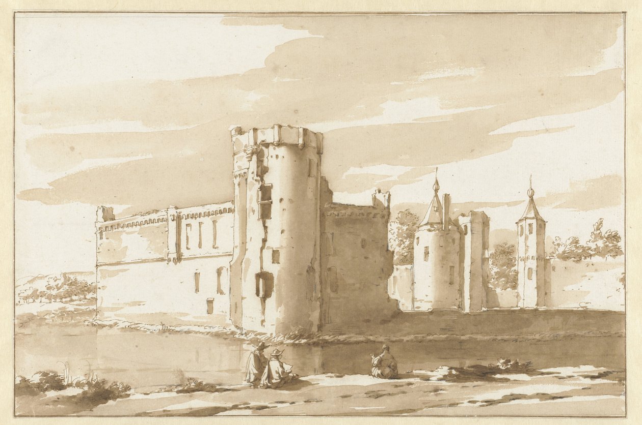 Udsigt over slottet St. Aldegonde i West-Souburg af Jacob van der Ulft (attributed to)