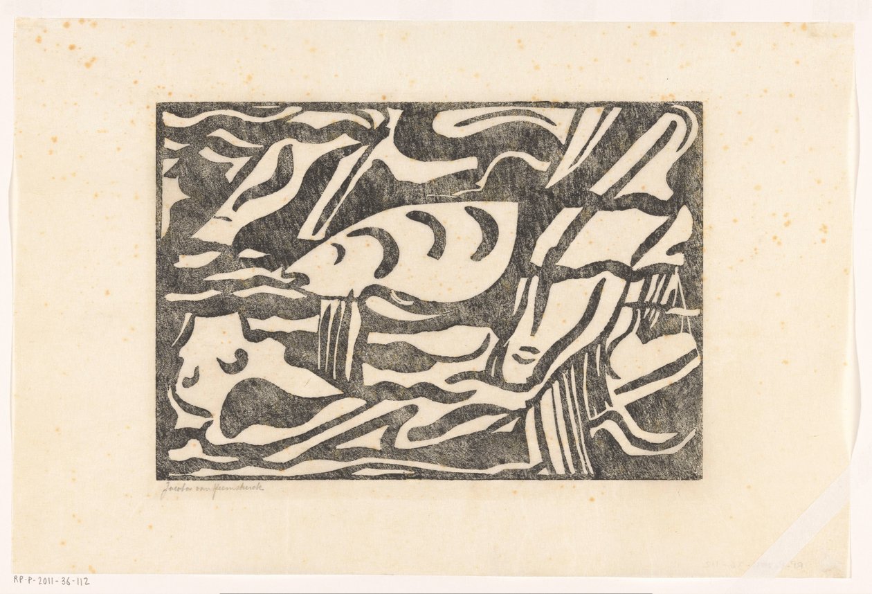 Komposition XIII (original titel) af Jacoba van Heemskerck (signed by artist)