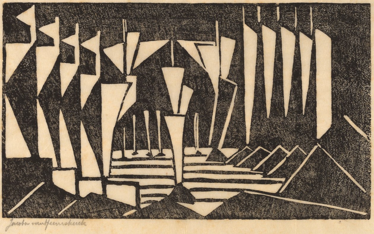 Stiliserede sejlbåde, 1915. af Jacoba van Heemskerck van Beest