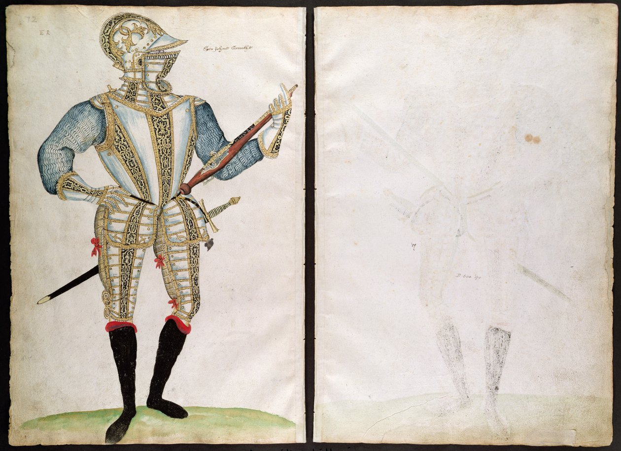 Suit of Armor til Sir John Smith, fra An Elizabethan Armourers Album af Jacobe Halder