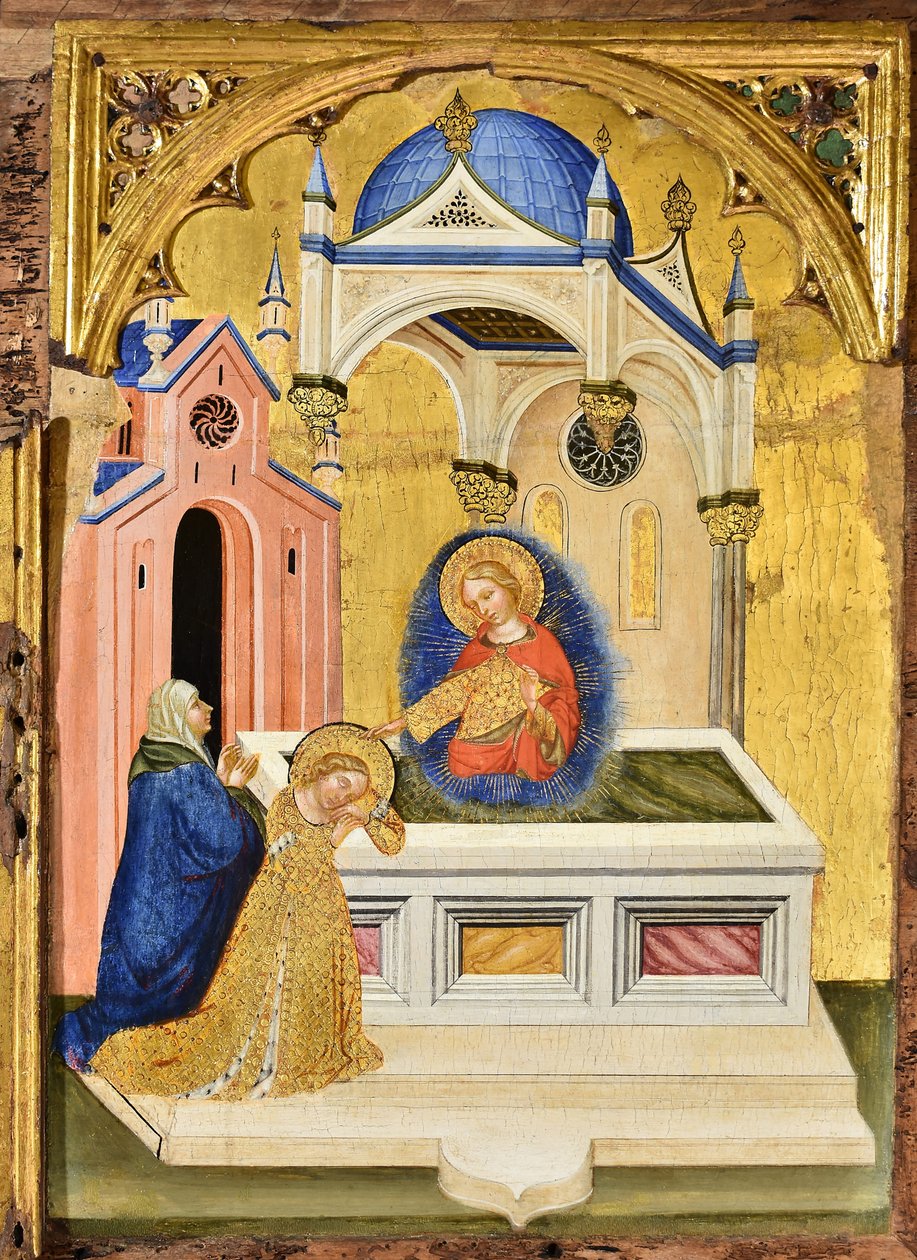 Lucia beder ved den hellige Agathas grav, ca. 1410. af Jacobello del Fiore.