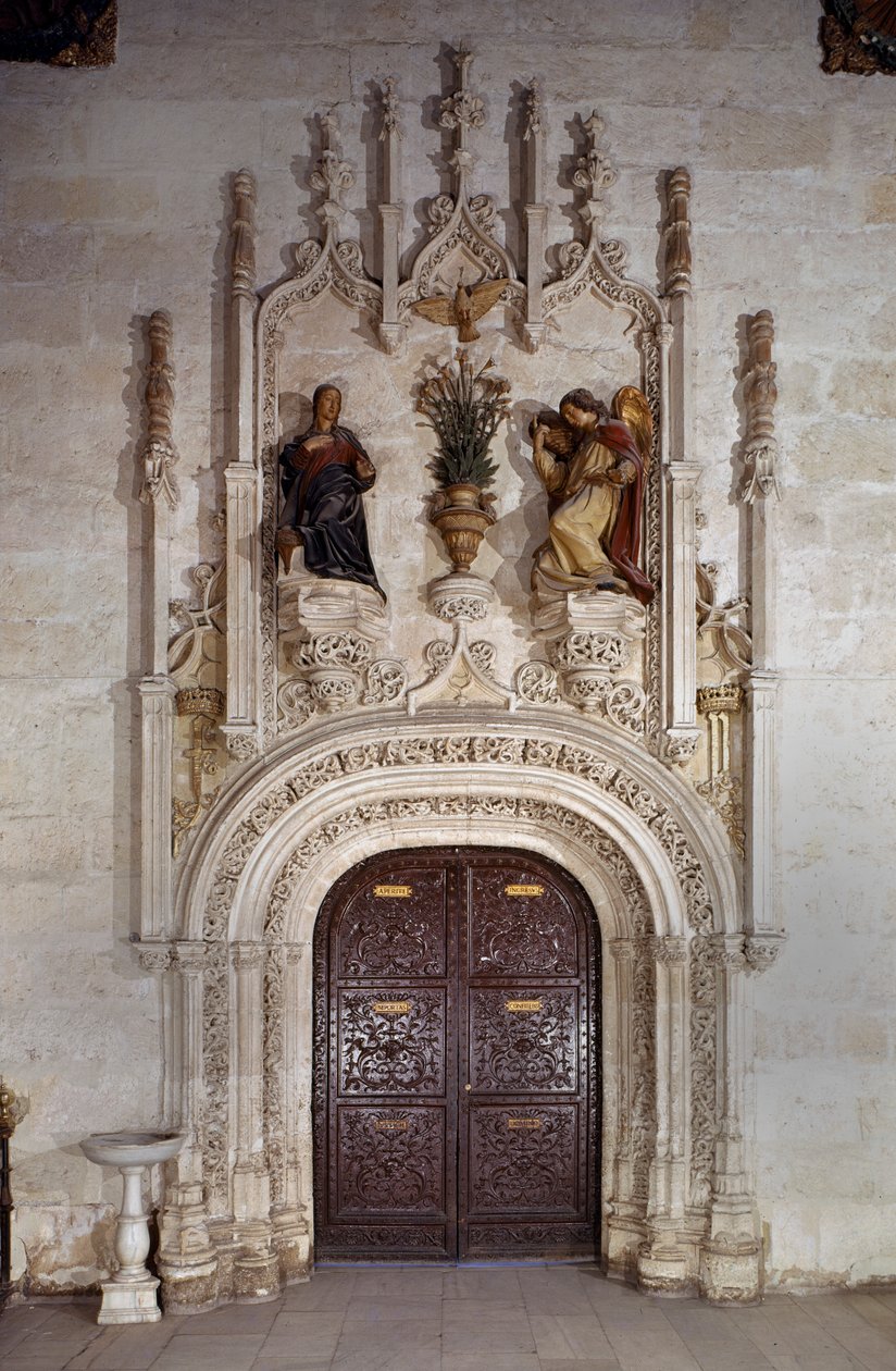 Bebudelse, sakristiets portal (malet træ) af Jacobo Florentino