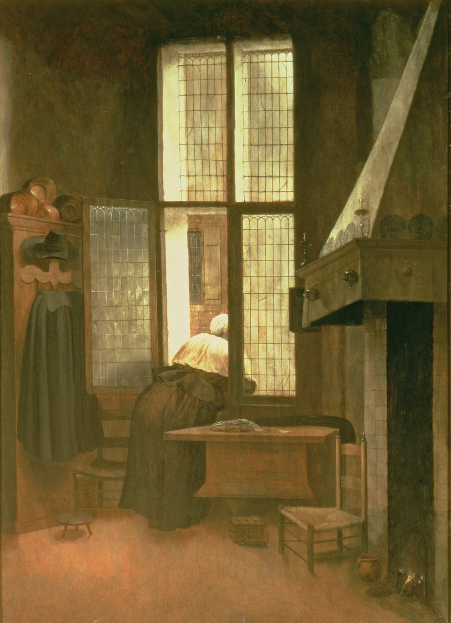 Kvinde ved et vindue, 1654 (panel) af Jacobus Vrel or Frel