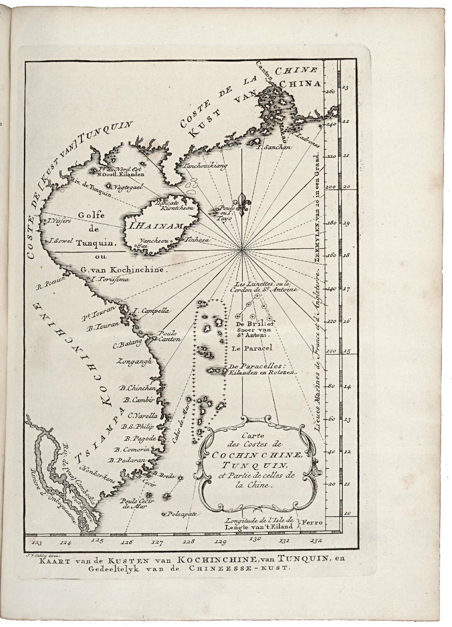 Kort over kysten af Tonquin og Cochinchina af Jacobus van der Schley