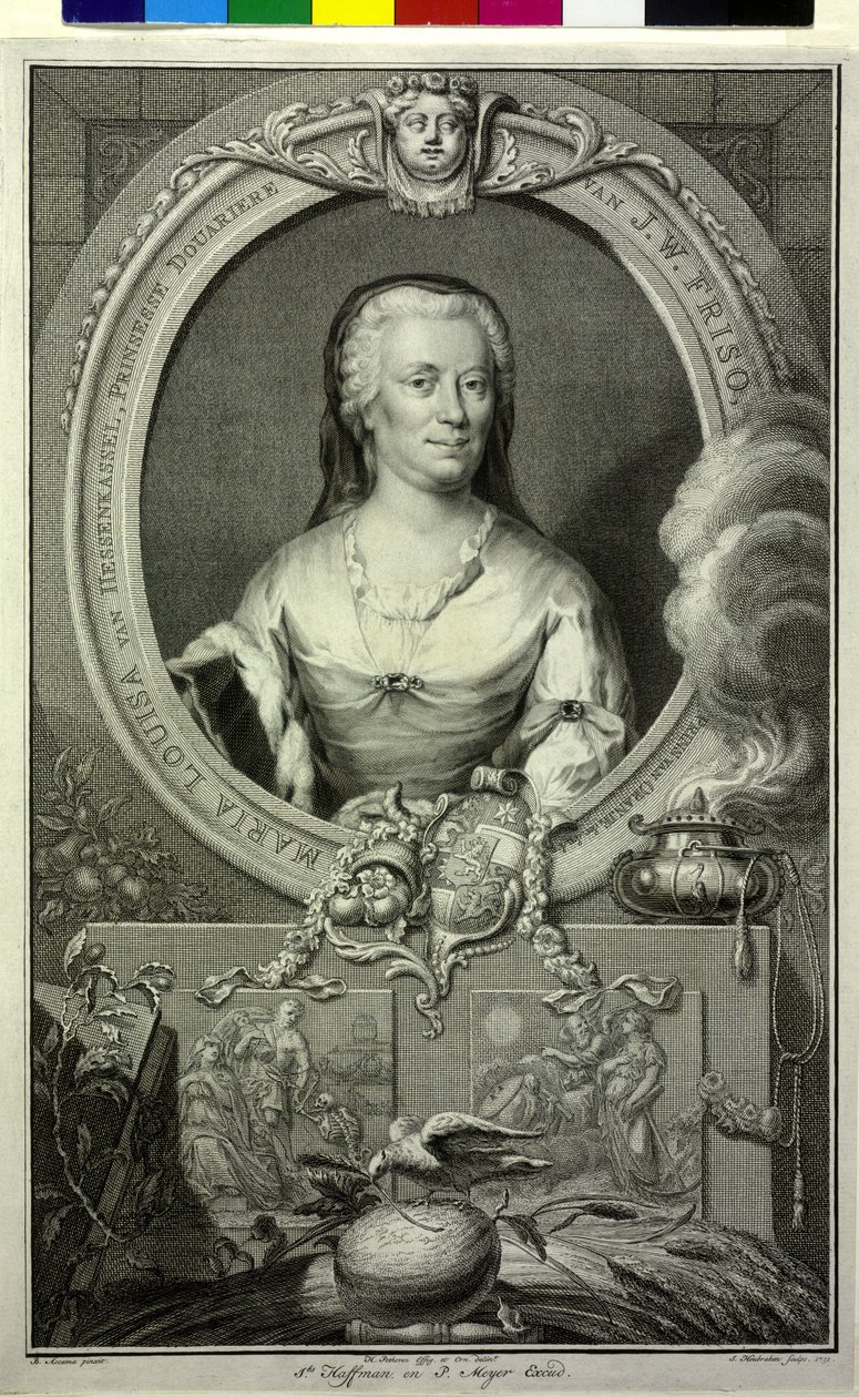 Landgrevinde af Hessen Kassel Mary Louisa (print) af Jacobus (after) Houbraken
