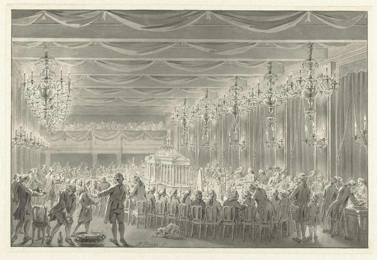 Alliancemåltid i Amsterdam, 1786 af Jacobus Buys (signed by artist)