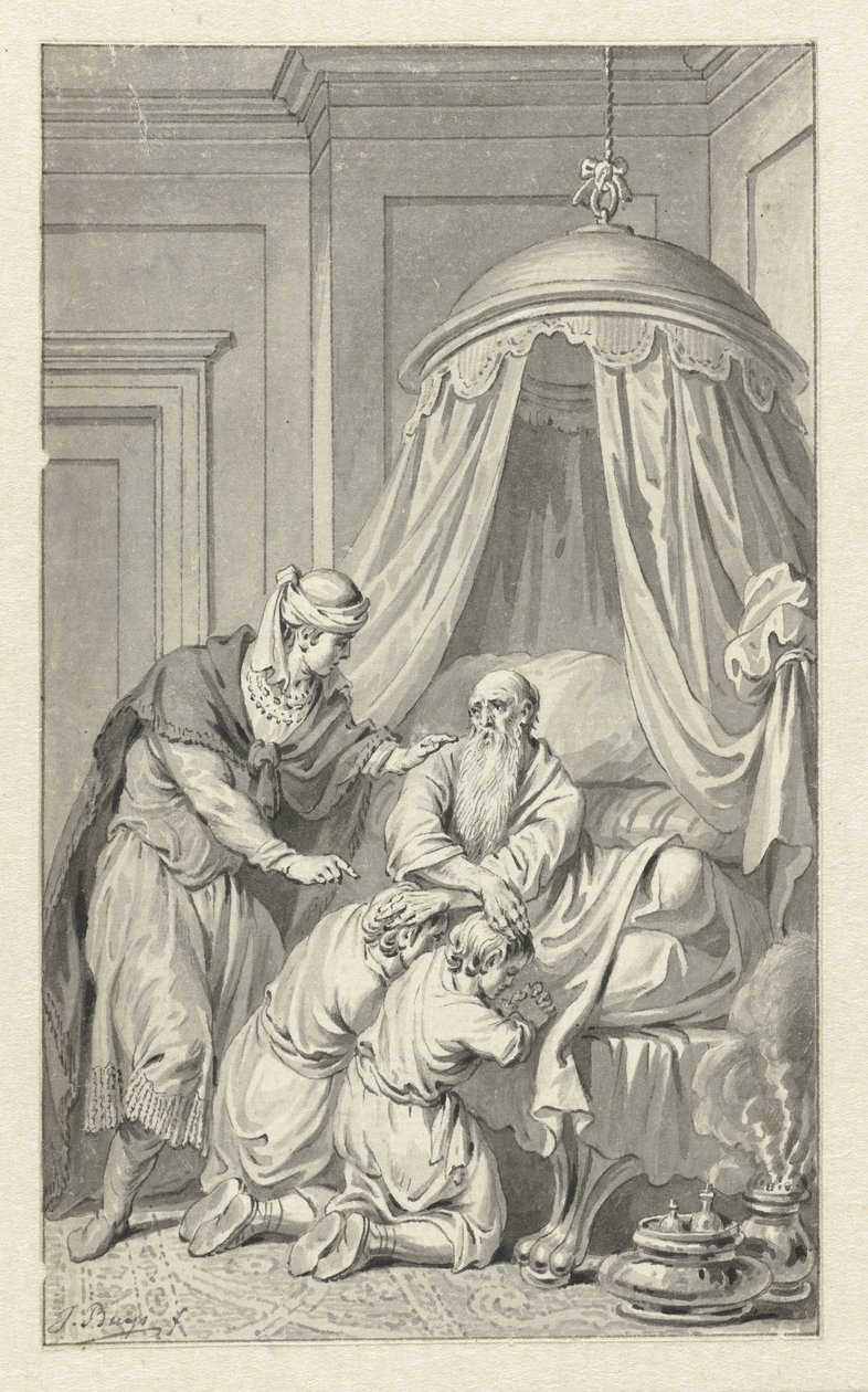 Jakob velsigner Manasse og Efraim af Jacobus Buys