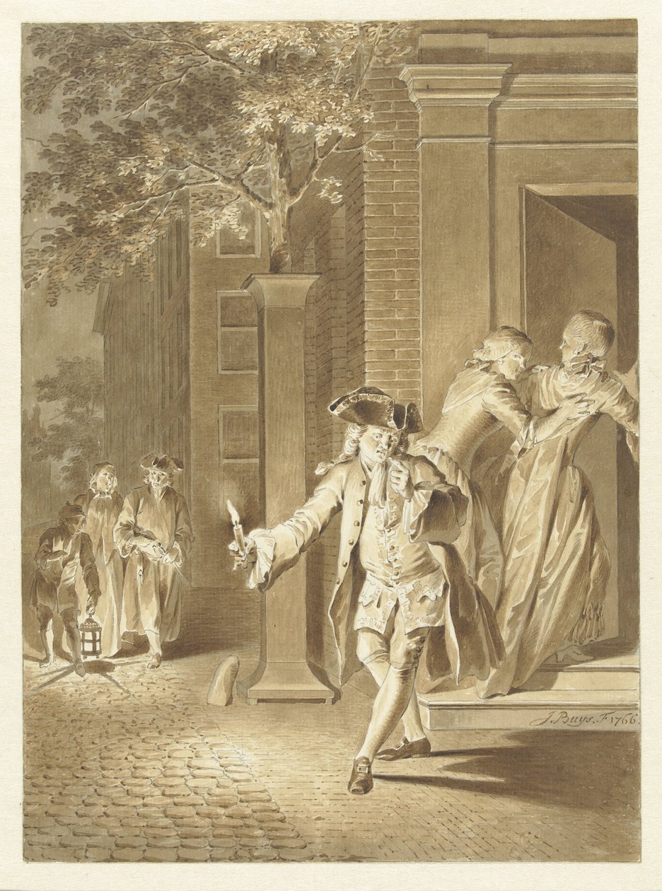 Scene fra Lubbert Lubbertse, eller den adelige bonde af Jacobus Buys