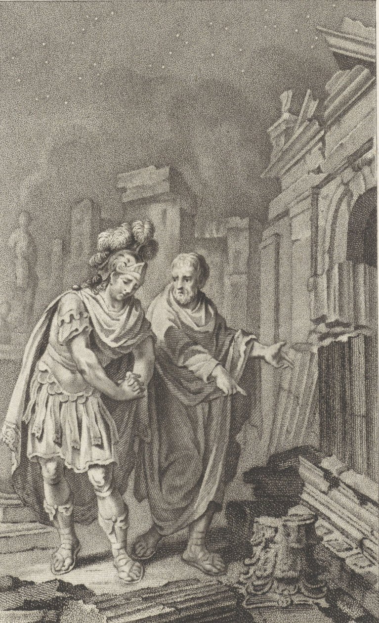 Scipio Aemilianus før ruinerne af Karthago i selskab med Polybius, 1797. af Jacobus Buys