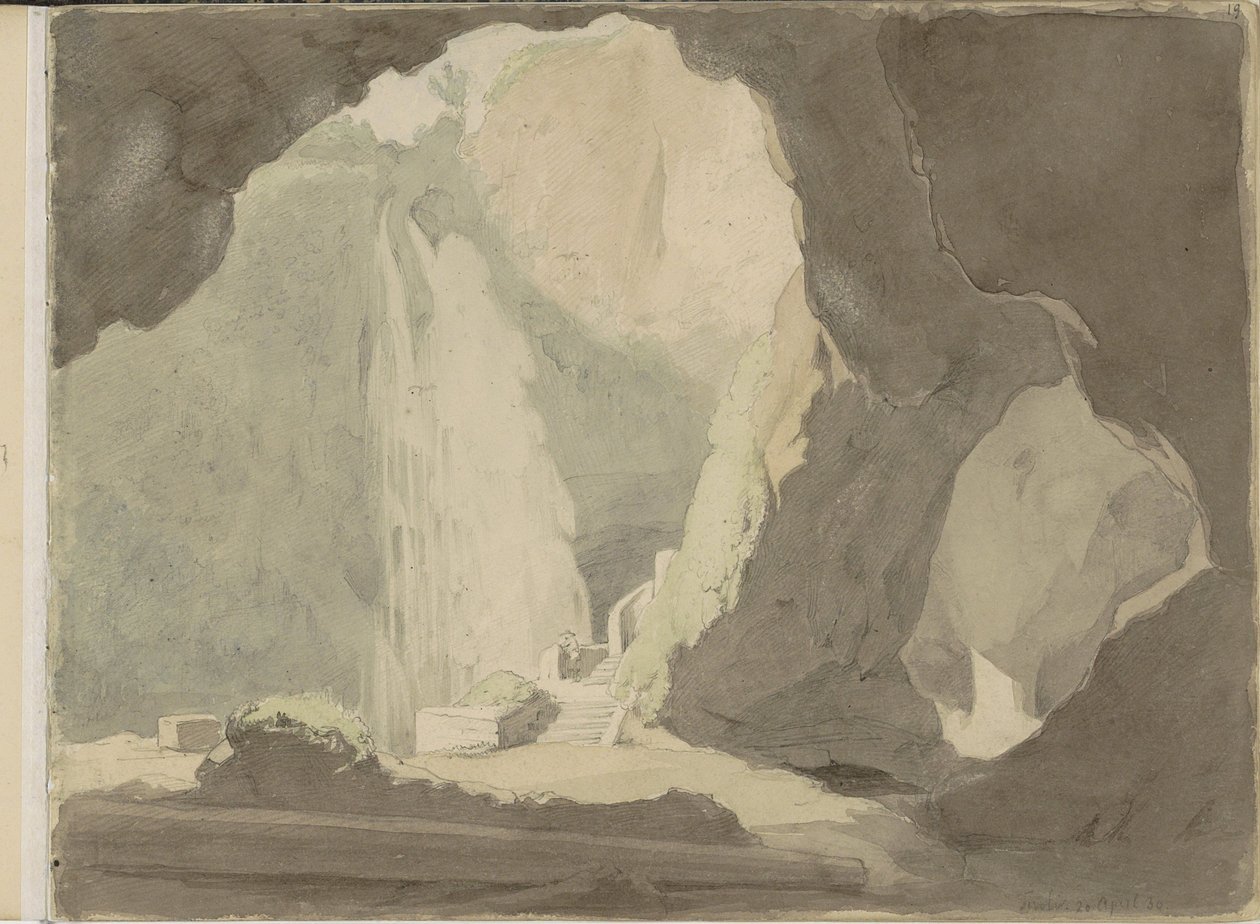Vandfald i Tivoli af Jacobus Everhardus Josephus van den Berg