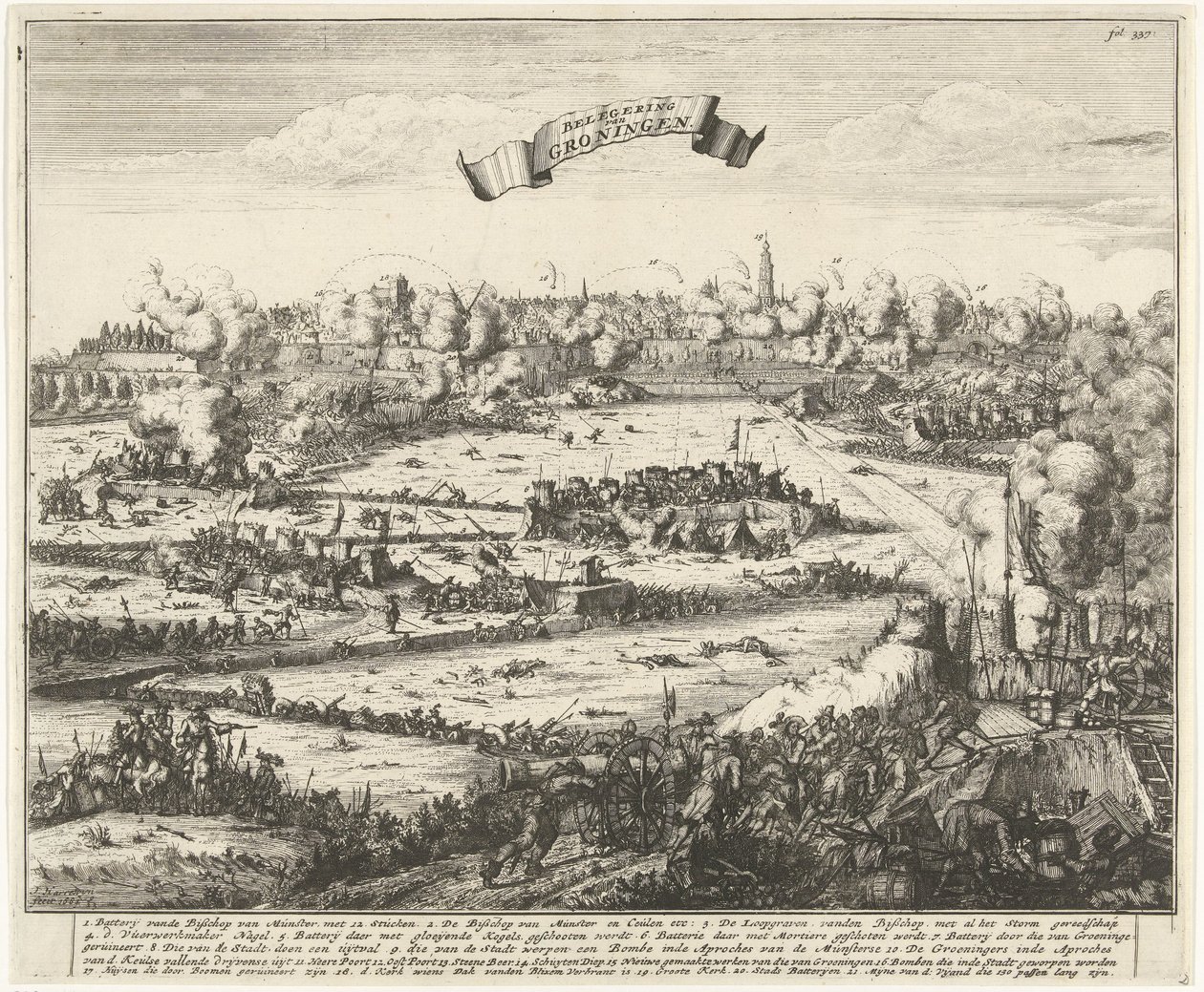 Belejring af Groningen, 1672 Belejring af Groningen (titel på objekt) af Jacobus Harrewijn
