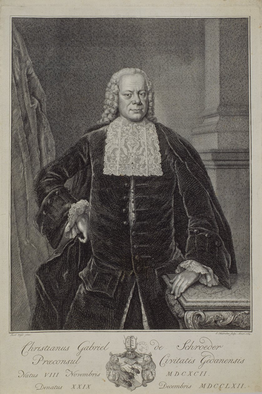 Christian Gabriel Schroder, 1764 af Jacobus Houbraken