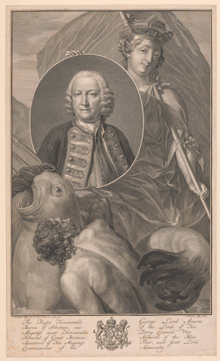George Lord Anson af Jacobus Houbraken