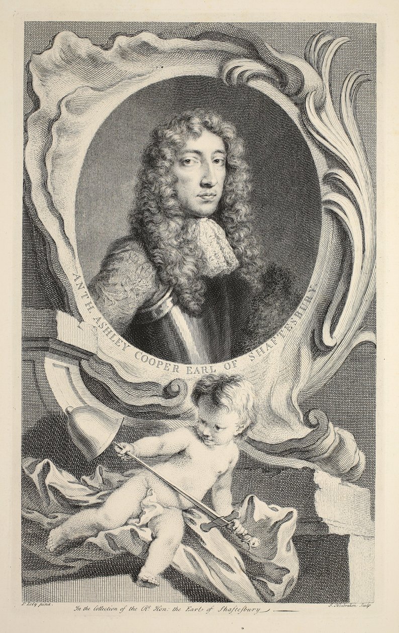 Portræt af Anthony Ashley Cooper, jarl af Shaftesbury, illustration fra 