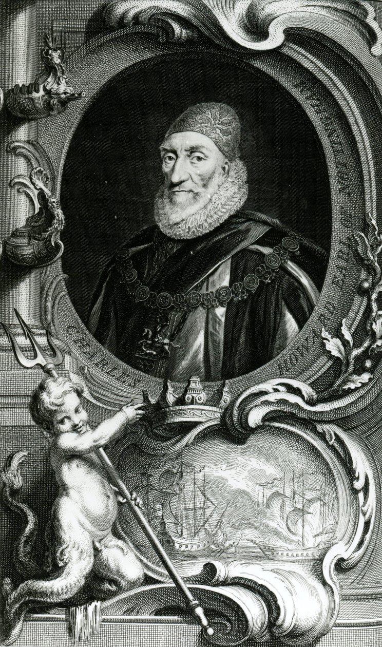 Portræt af Charles Howard, jarl af Nottingham, illustration fra 