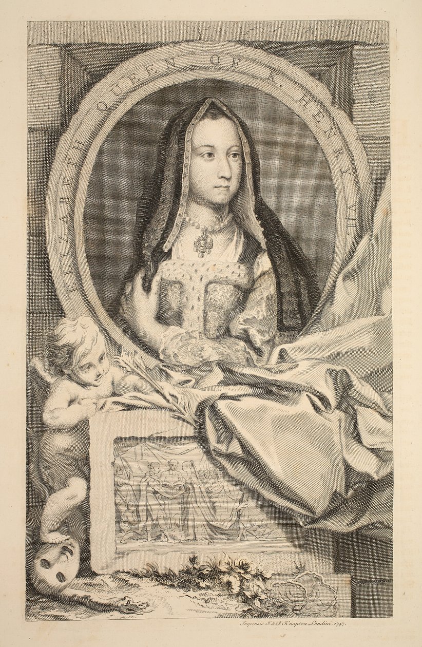 Portræt af Elizabeth, dronning af Henry VII, illustration fra 