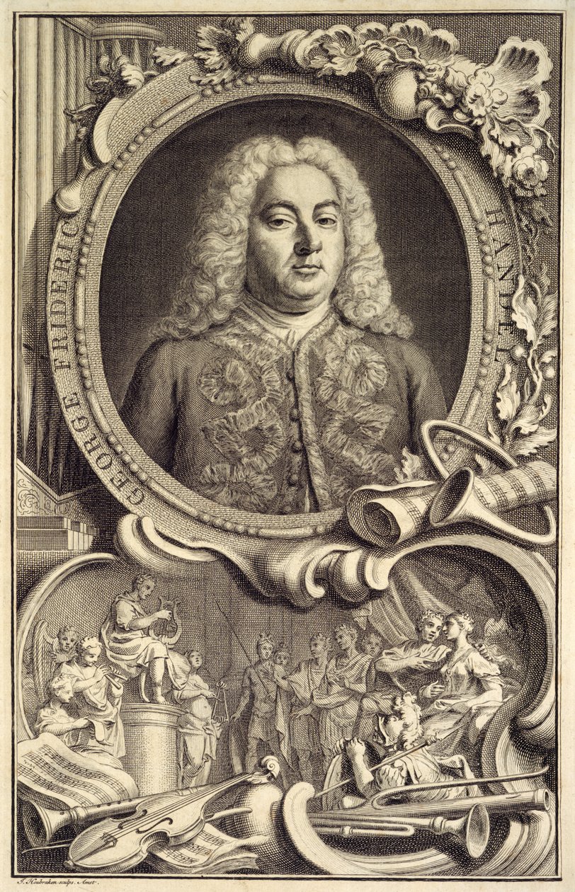 Portræt af G.F. Handel, indskrevet med titlen 