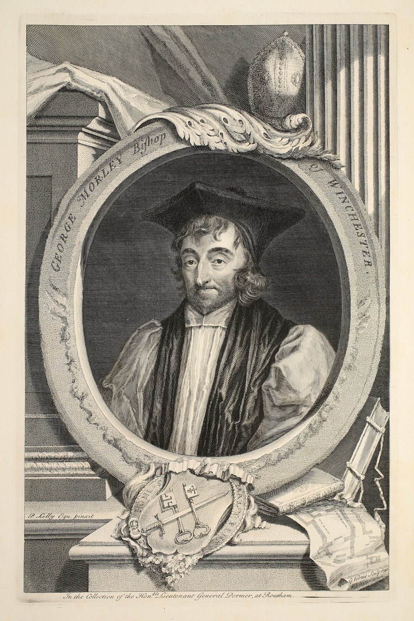 Portræt af George Morley, biskop af Winchester, illustration fra 