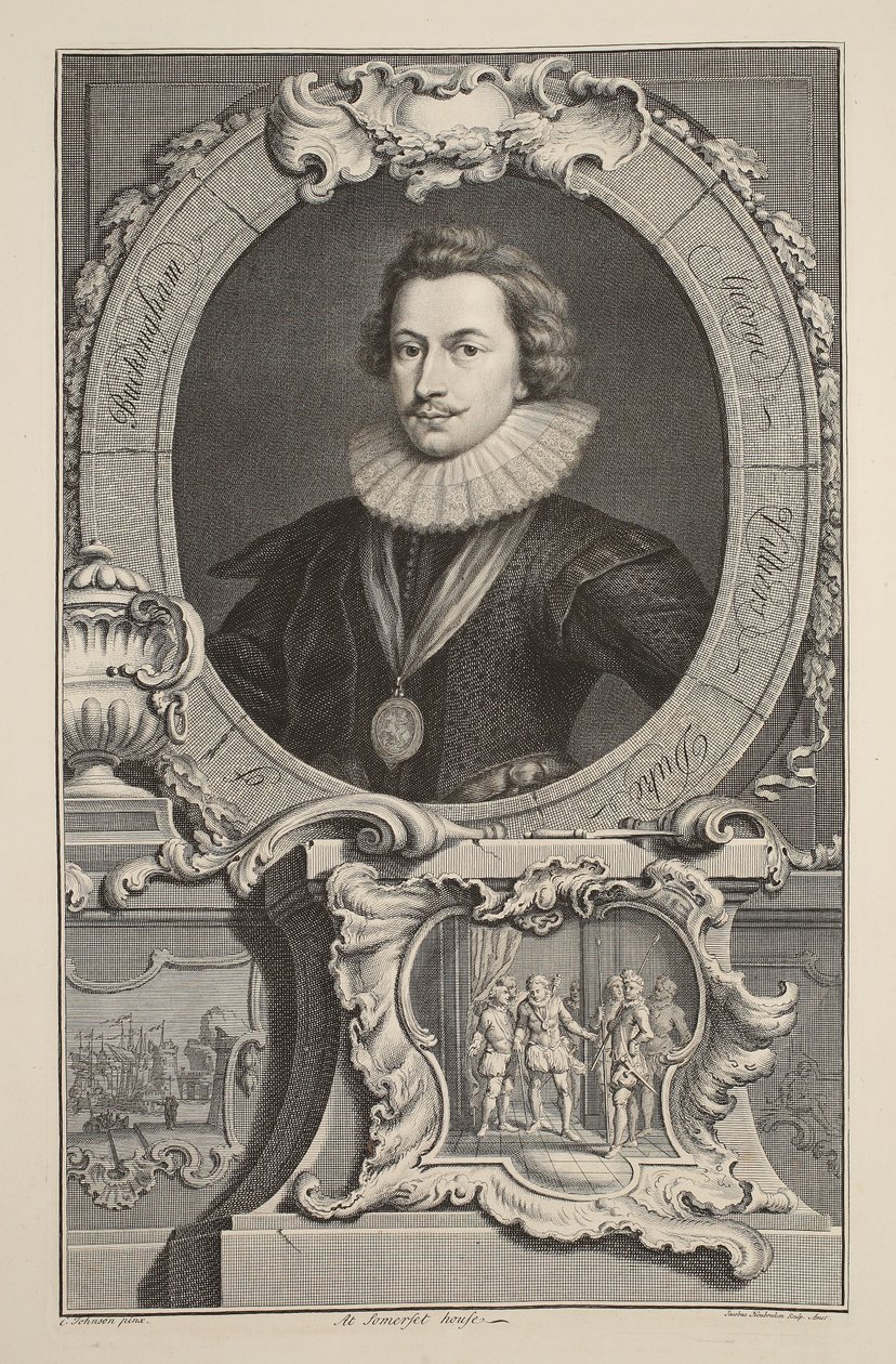 Portræt af George Villiers, hertug af Buckingham, illustration fra 