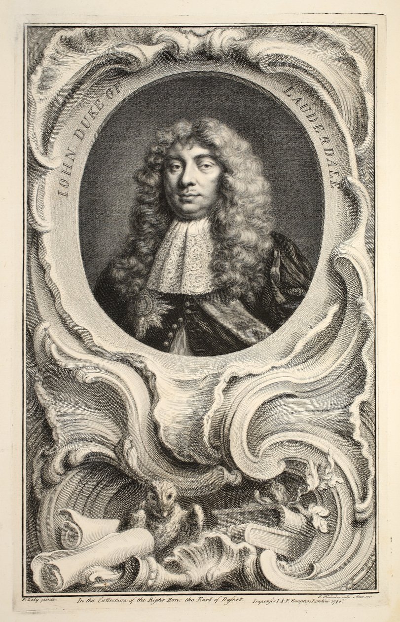 Portræt af John, hertug af Lauderdale, illustration fra 