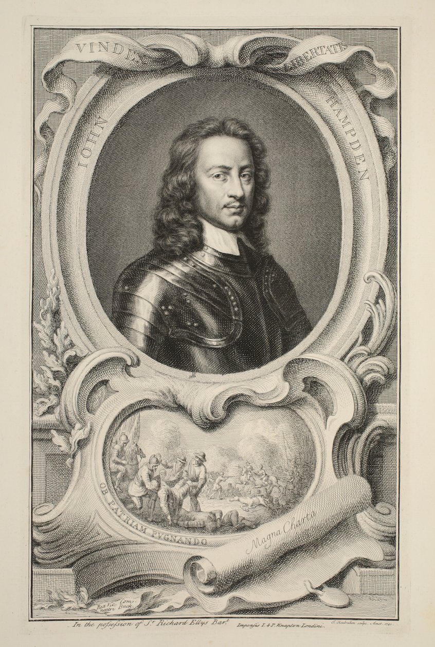 Portræt af John Hampden, illustration fra 
