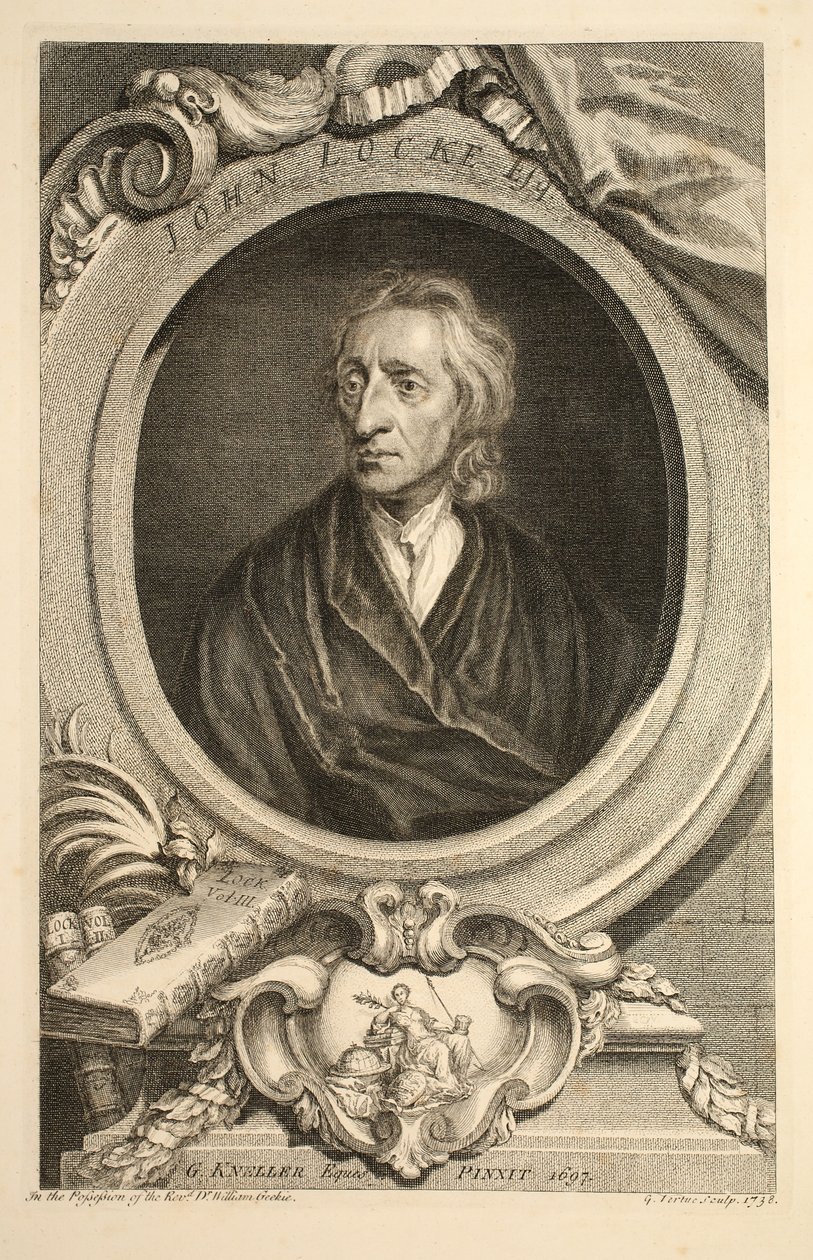 Portræt af John Locke, illustration fra 