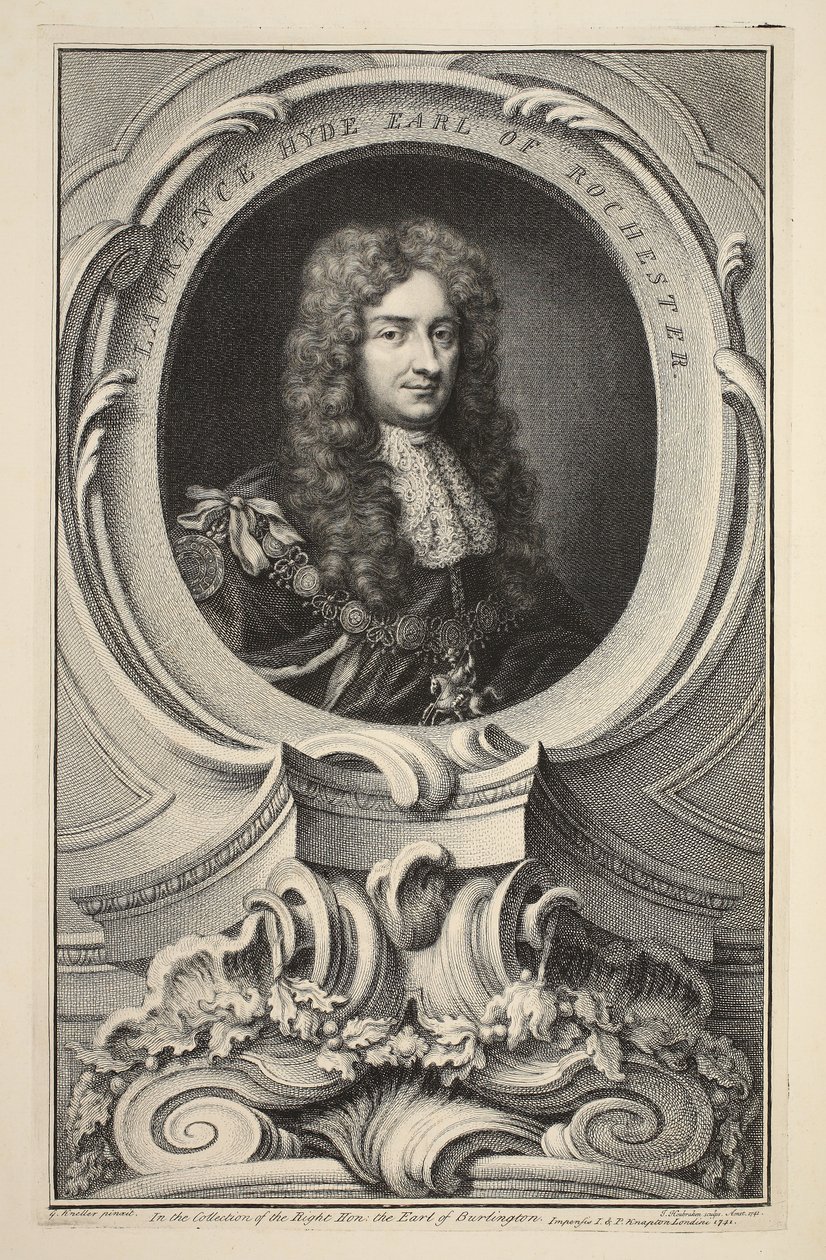 Portræt af Laurence Hyde, jarl af Rochester, illustration fra 