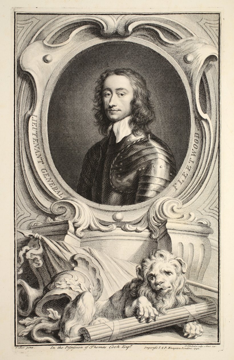 Portræt af generalleutnant Fleetwood, illustration fra "Heads of Illustrious Persons of Great Britain", udgivet af Knapton, London 1742 af Jacobus Houbraken