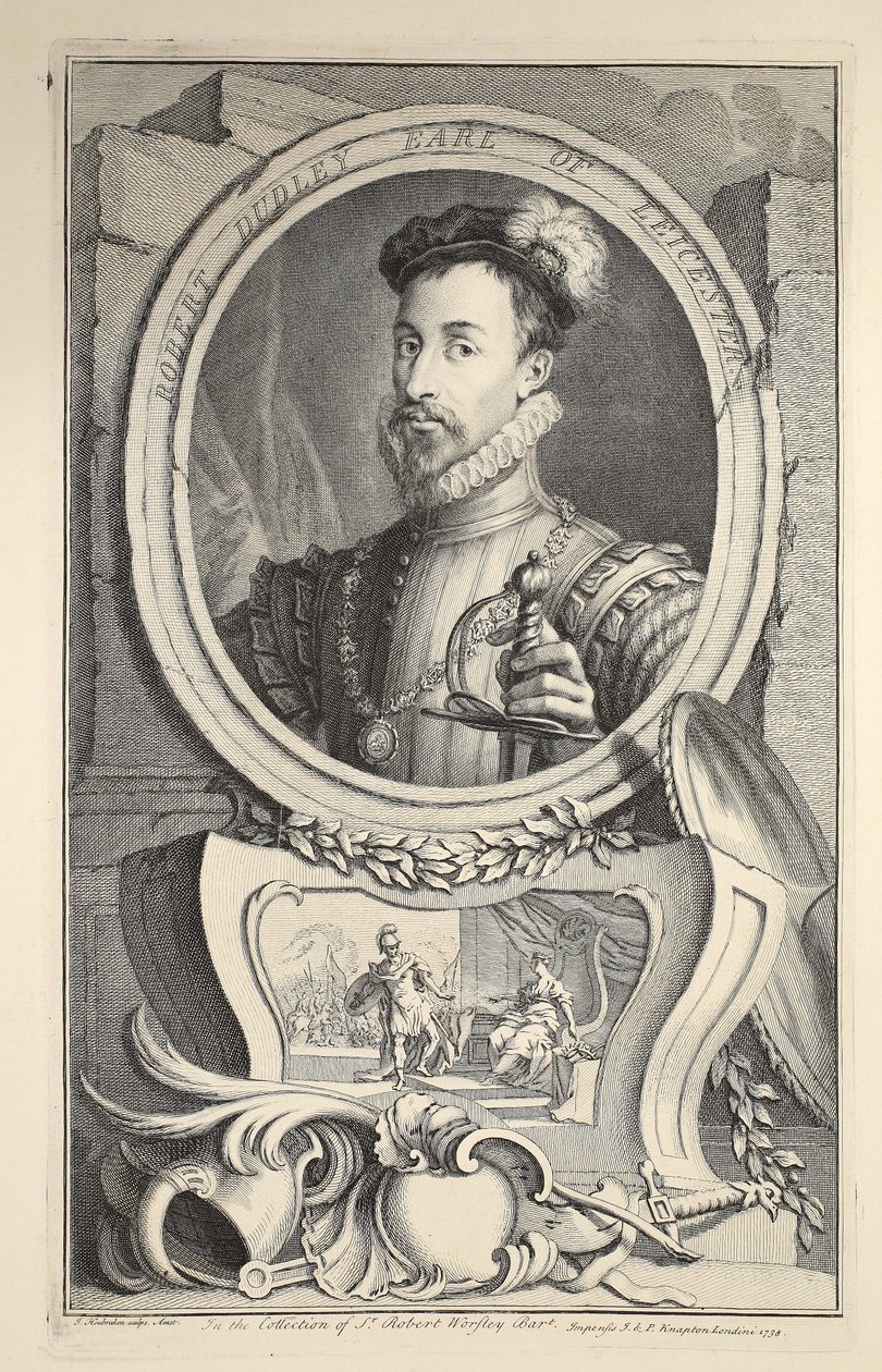 Portræt af Robert Dudley, jarl af Leicester, illustration fra 