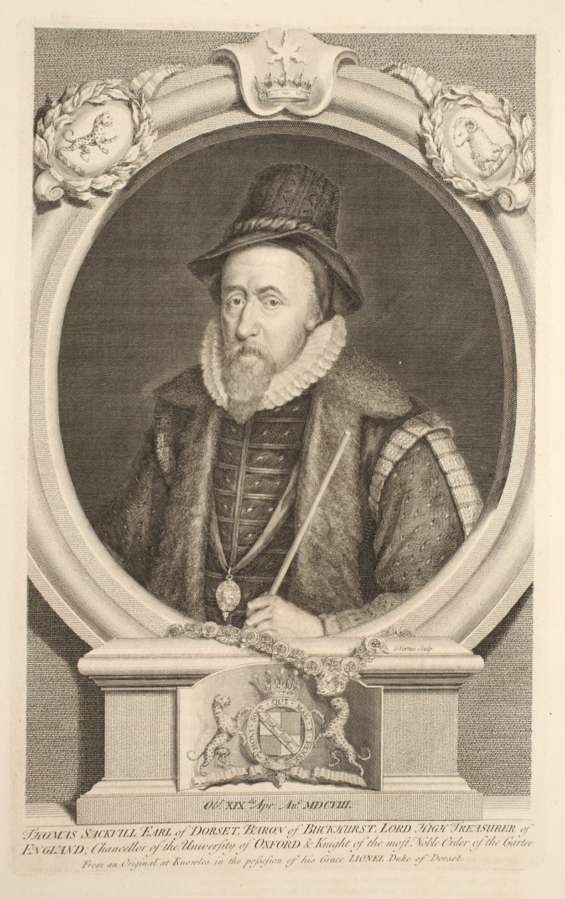 Portræt af Thomas Sackville, jarl af Dorset, baron af Buckhurst, illustration fra 