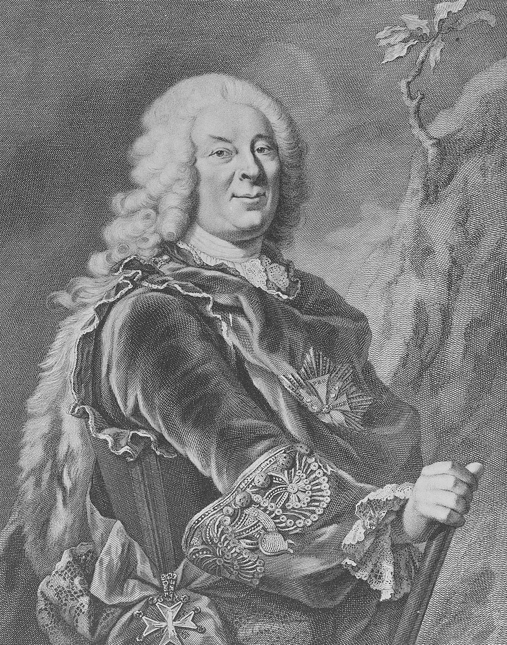 Wilhelm VIII, landgrav af Hessen-Kassel, 1755 af Jacobus Houbraken