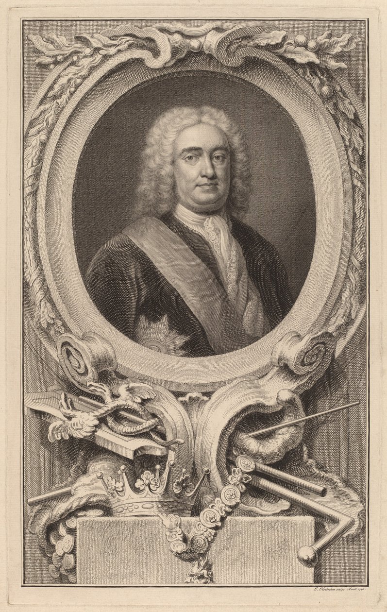 Robert Walpole, 1. jarl af Orford af Jacobus Houbraken after Arthur Pond