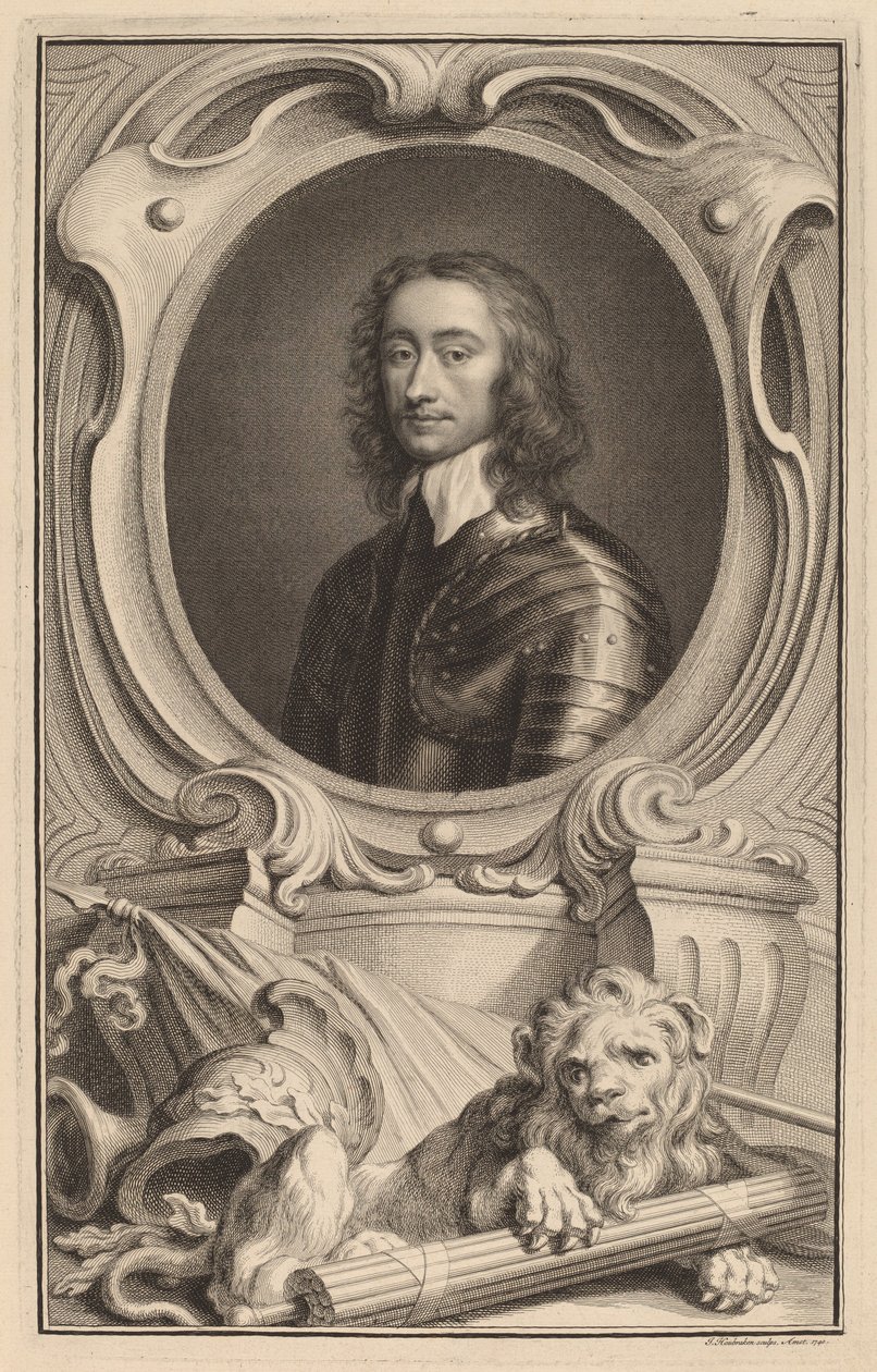 General Charles Fleetwood af Jacobus Houbraken after Robert Walker