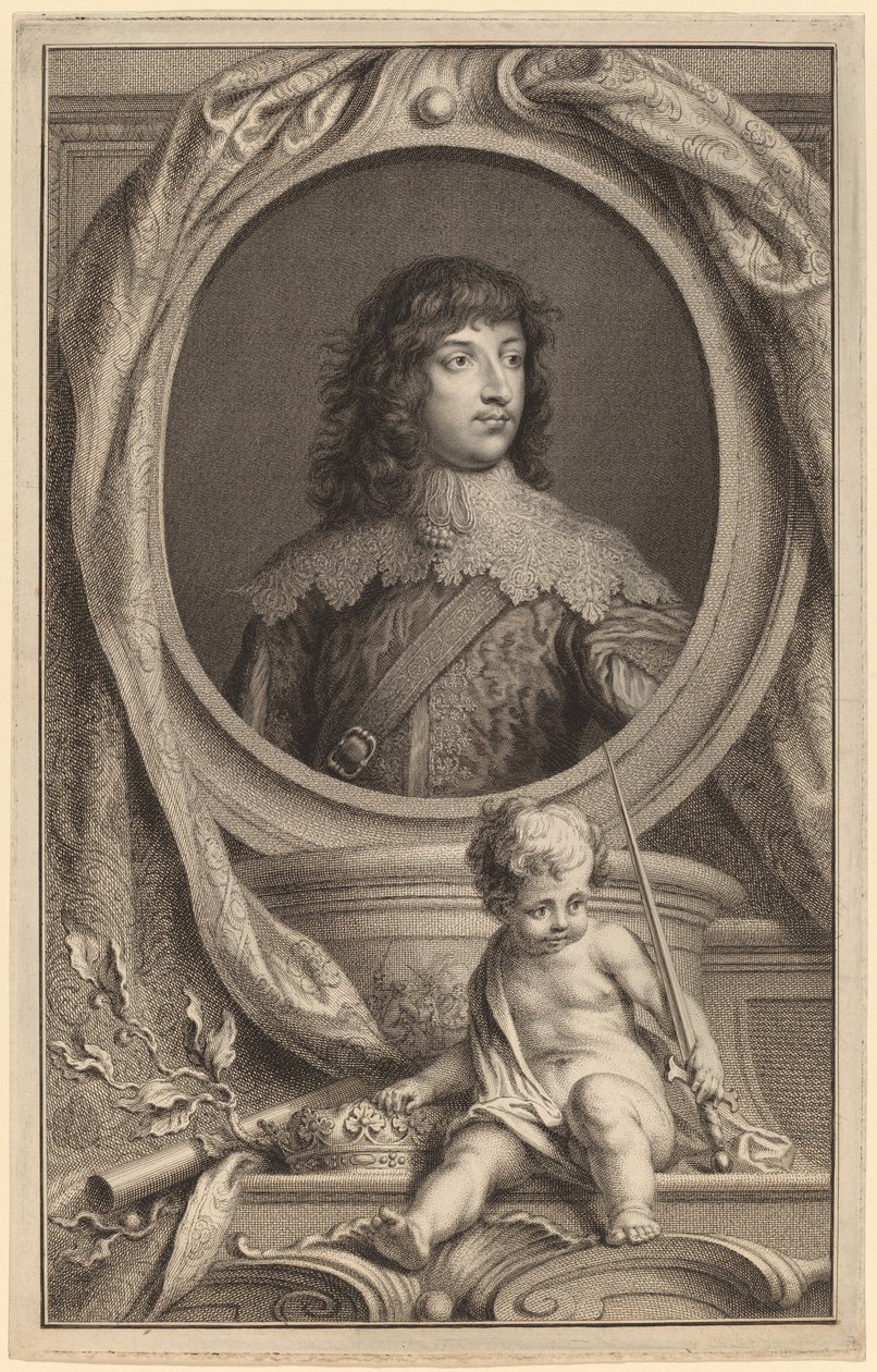 William Russell, 1. hertug af Bedford af Jacobus Houbraken after Sir Anthony van Dyck