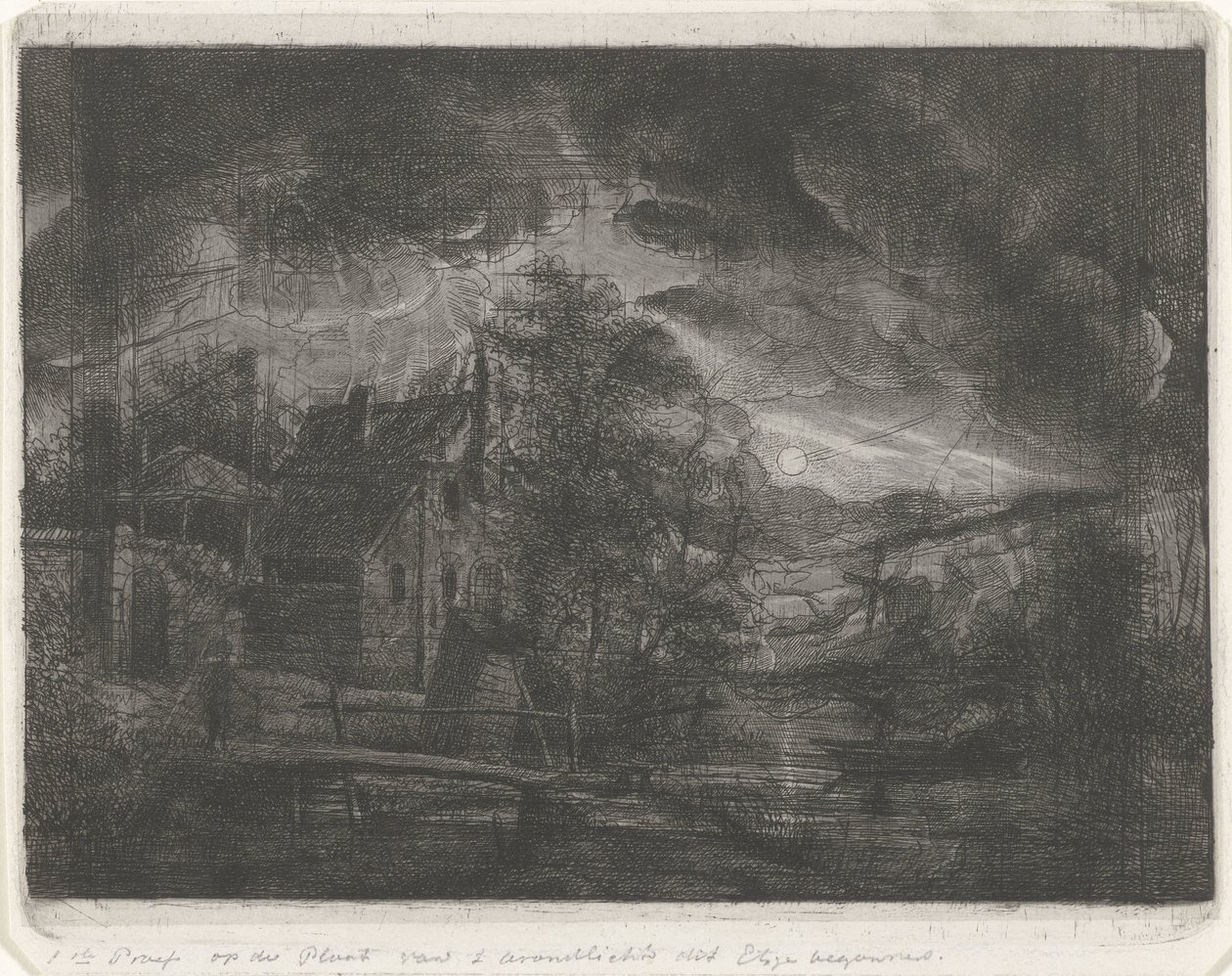Landskab ved måneskin af Jacobus Ludovicus Cornet