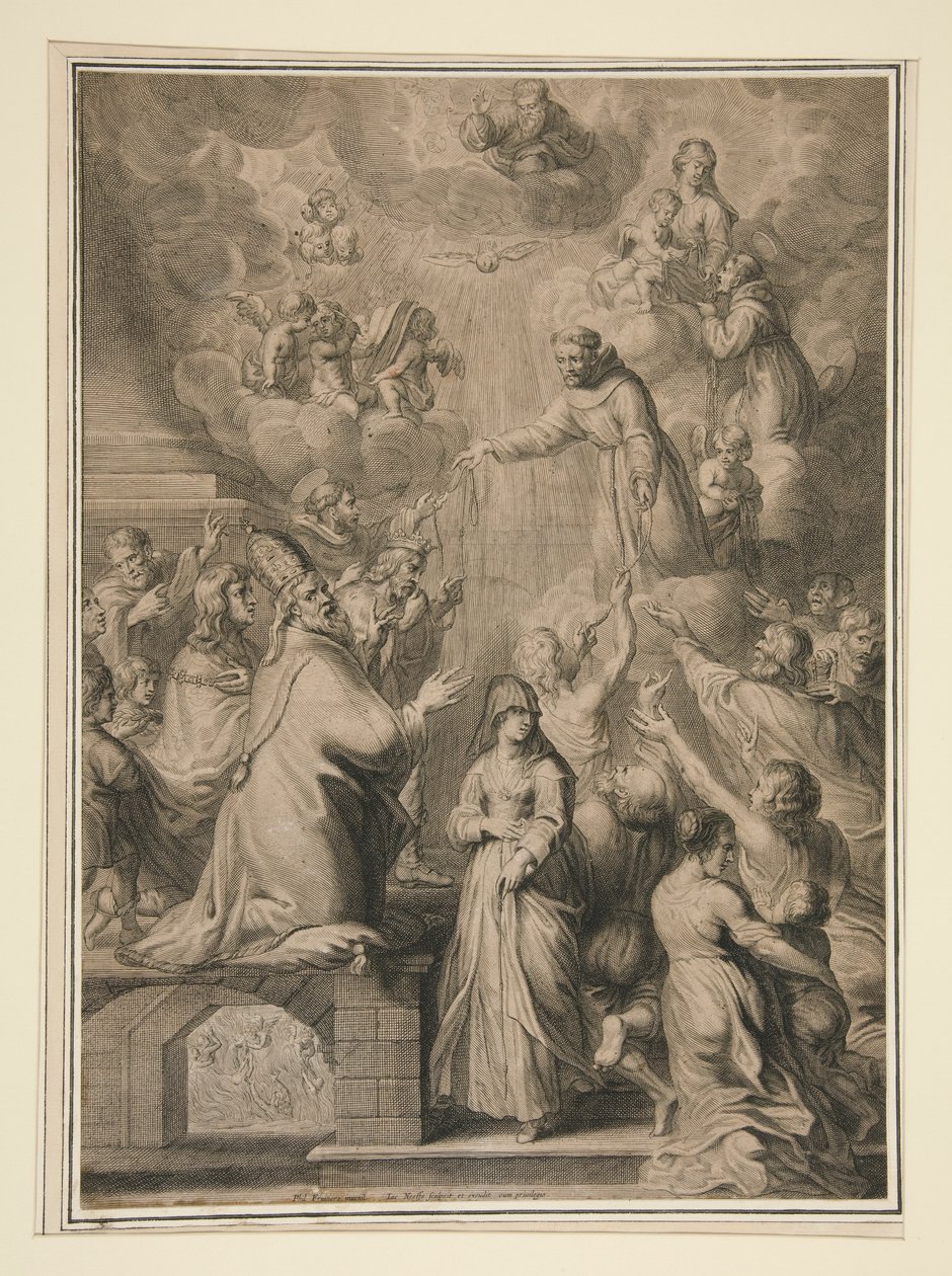 Uddelingen af franciskanerstrenge af Jacobus Neeffs