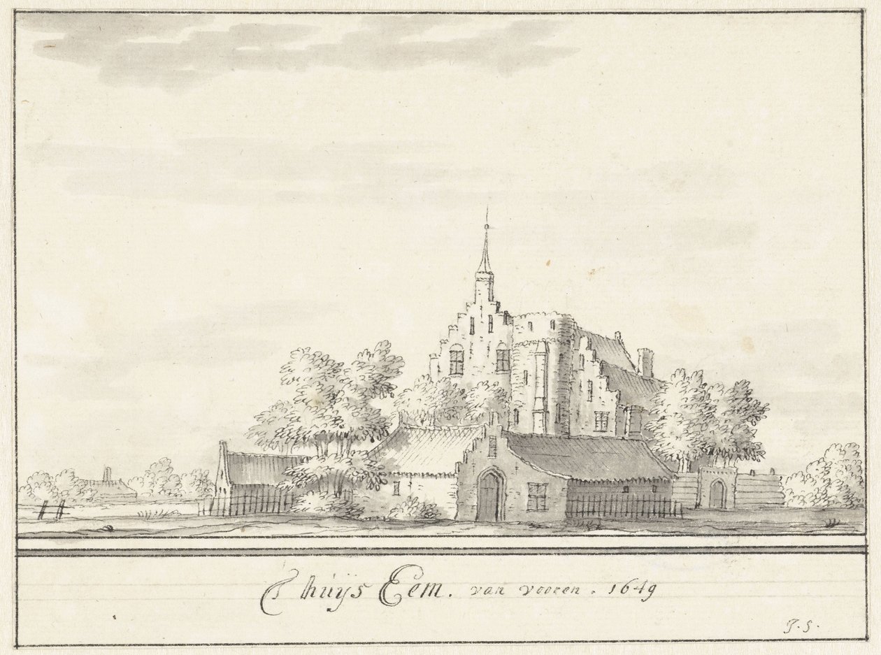 Huset Eem Huset Eem, forfra. 1649 (titel på objekt) af Jacobus Stellingwerff