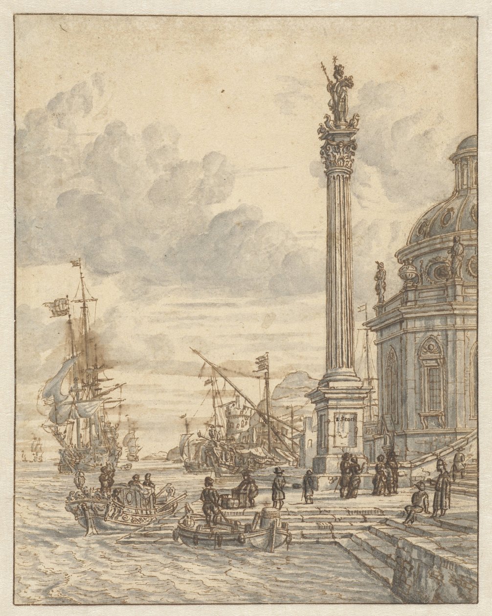 italiensk havn af Jacobus Storck