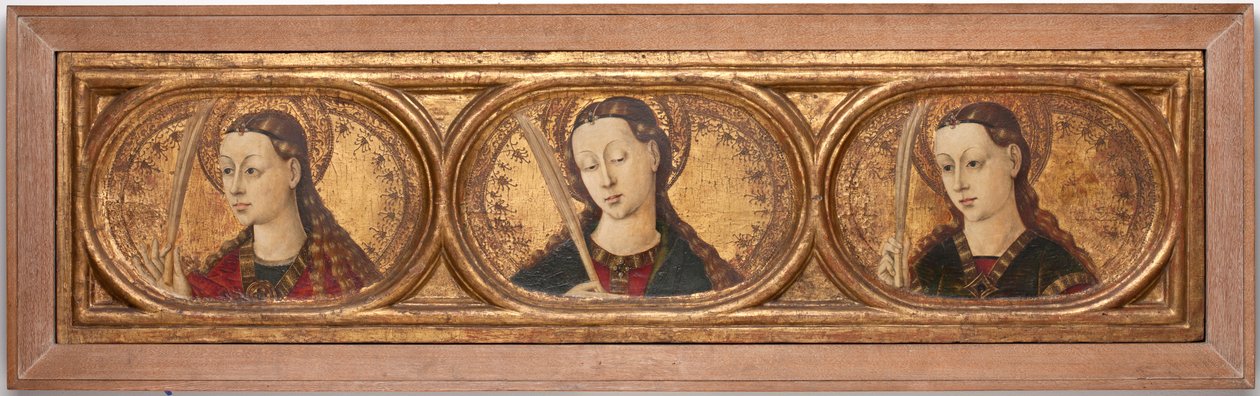Three Virgin Martyrs (maling på træpanel) af Jacomart c.1413 61 Baco