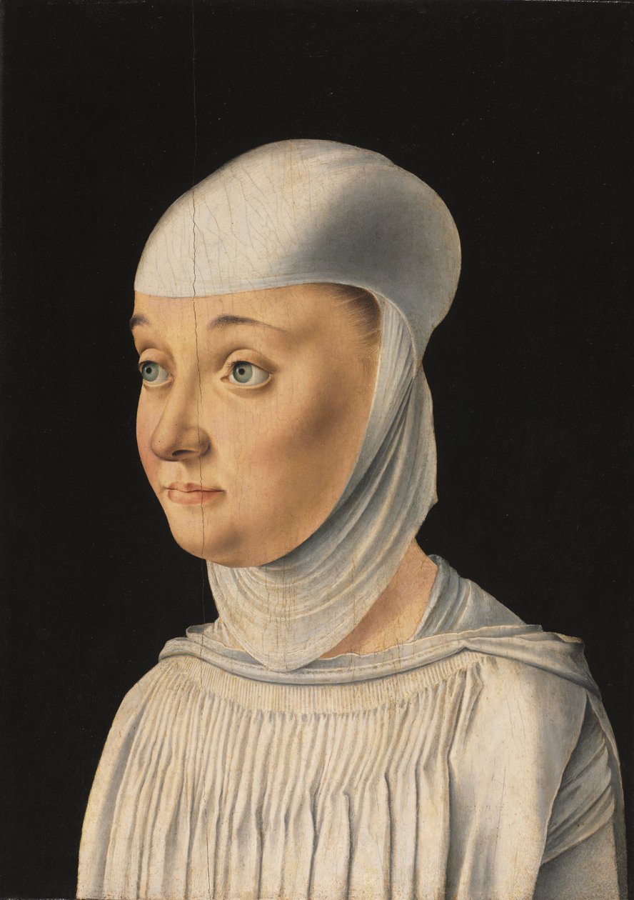 Portræt af en kvinde, muligvis en novice fra San Secondo, ca. 1490 (olie på træ) af Jacometto (attr. to) Veneziano