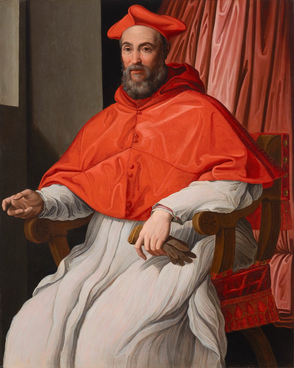 Portræt af Niccolo Gaddi (1537-1591), i kardinaldragt og med handsker i hånden af Jacopino del Conte