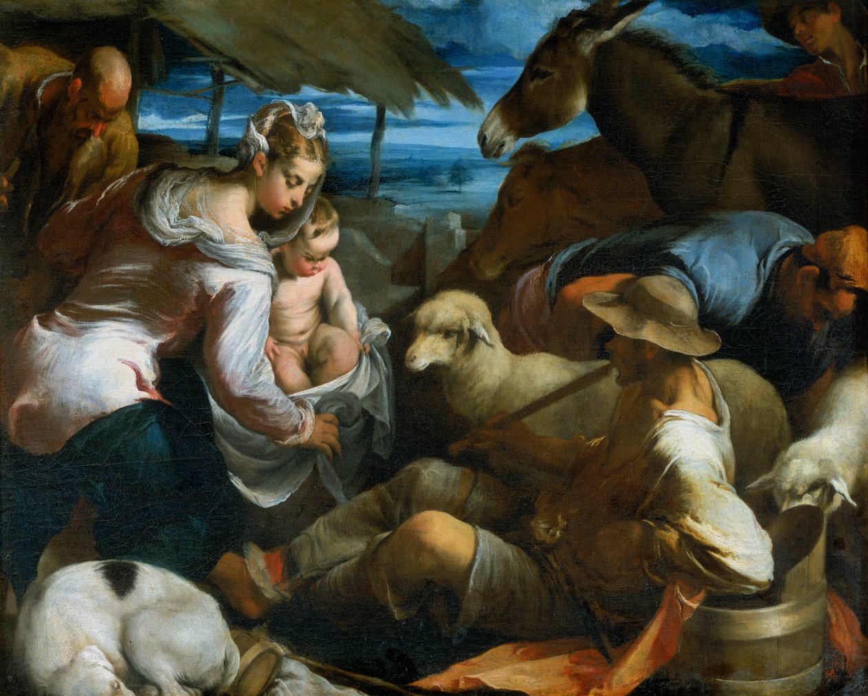 Tilbedelse af hyrderne af Jacopo Bassano